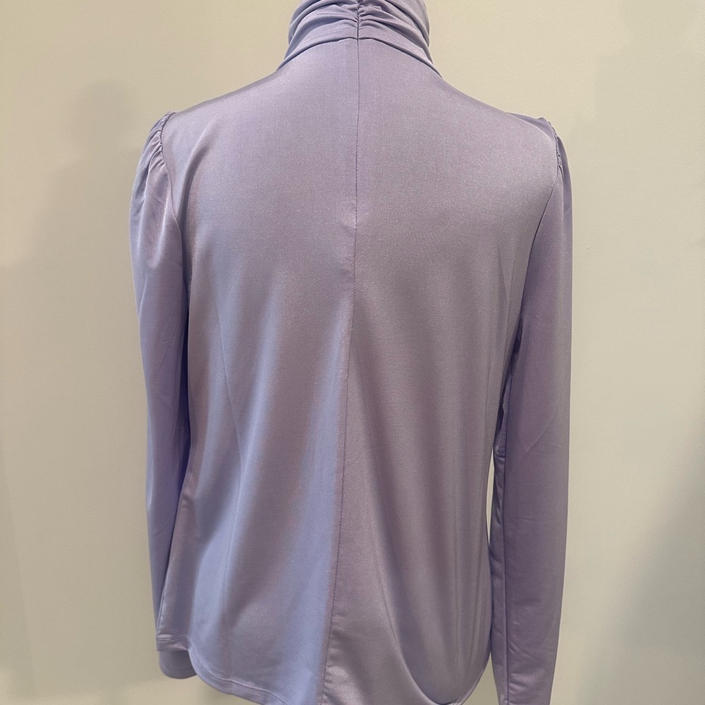 Ann Taylor Lilac Mock Neck Long Sleeve Top | Size XS - Picture 4 of 4